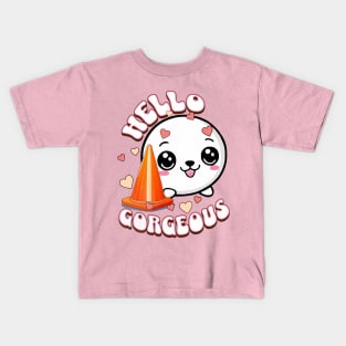 Cute seal and traffic cone - Hello Gorgeous Kids T-Shirt